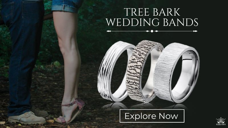 Tree bark wedding rings hotsell